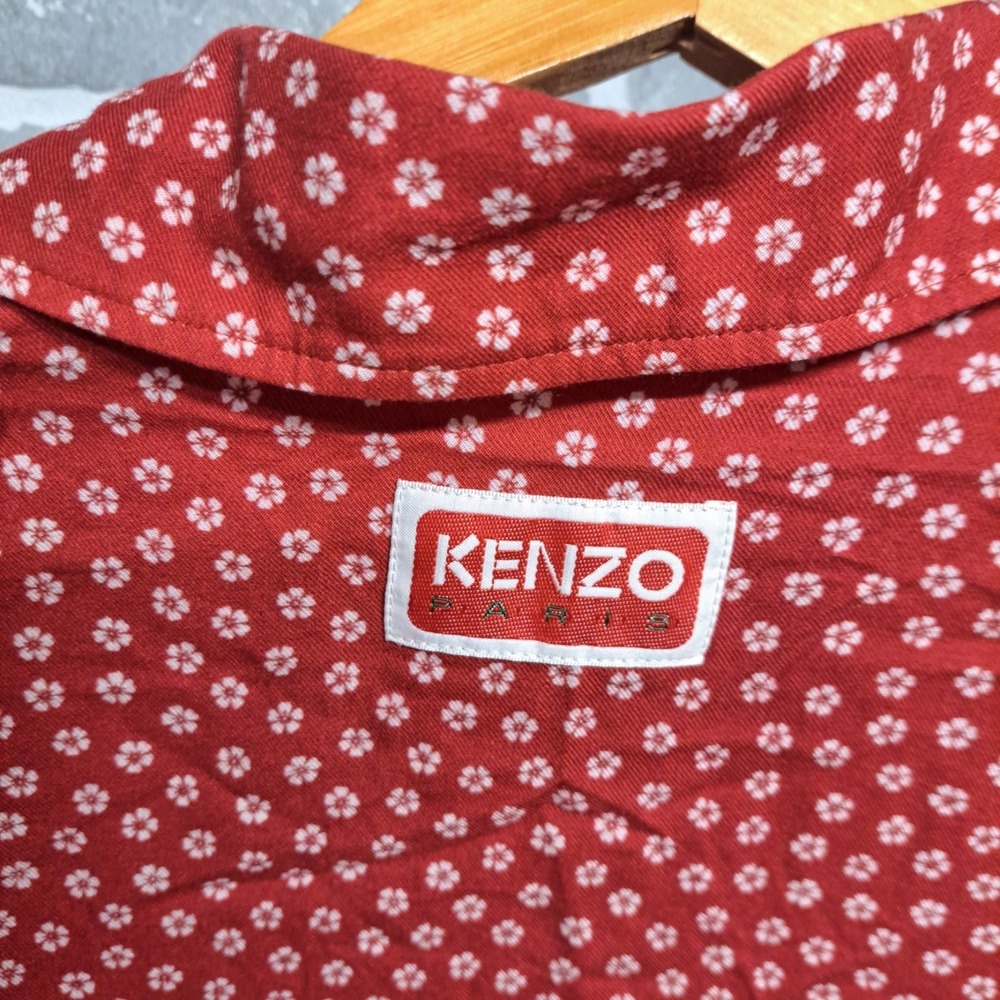 Kenzo Paris Womens Vintage 70s Sakura Flowers Button Midi‎ Dress Size 36 - Picture 13 of 15